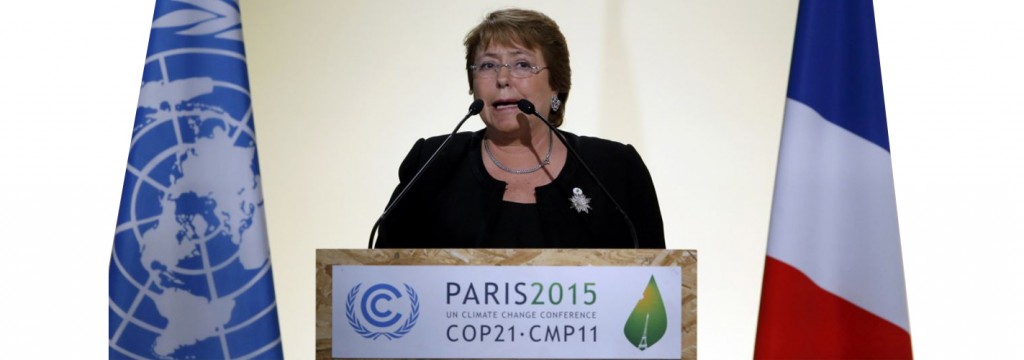 COP21: Bachelet habla del cambio climático como un problema ambiental, pero también social
