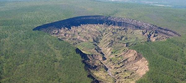 Un agujero gigante en Siberia por el calentamiento global