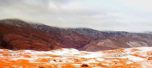 Nieva en el desierto del Sáhara