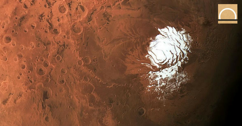 Descubrieron un lago de agua bajo el hielo de Marte